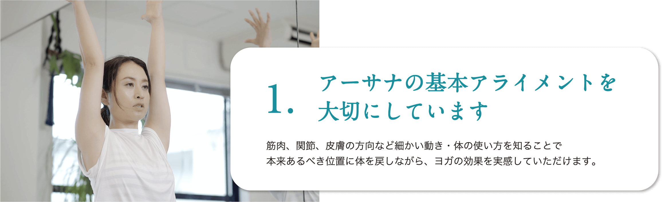 アーサナの基本アライメントを大切にしています