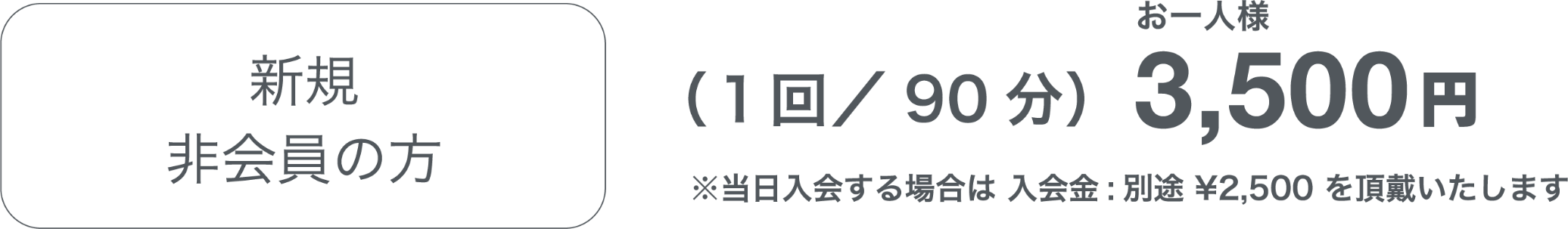 新規非会員の方（１回／75分）3,000円